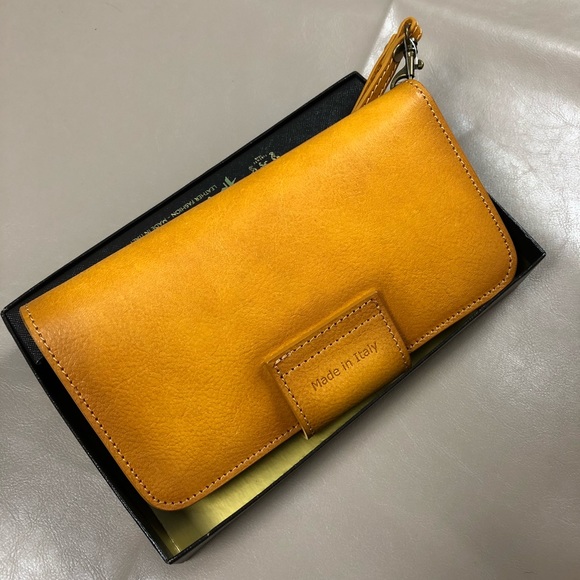 NWT Pratesi Firenze Wallet Leather COGNAC - Picture 5 of 8